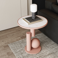 Table d'appoint ronde moderne de luxe avec plateau en pierre frittée, table de chevet, table basse d'appoint pour canapé, pour salon