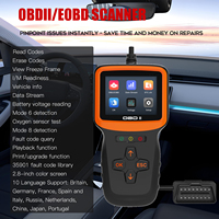 Car Diagnostic Scanner OBD2 Code Reader Check Engine Light Read/Erase Codes View Live Data I/M Smog Check 12V LCD Display