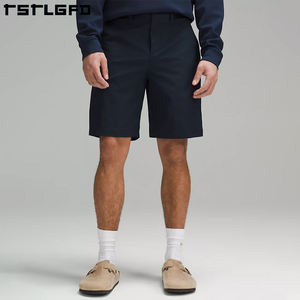 Bermudas informales de poliéster reciclado para hombre con sarga de algodón 100%, bolsillos laterales personalizados con cremallera para hombre - Product Image 4