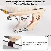 Hamac de fenêtre pour chat en bois pliable de luxe avec protection solaire, design à ventouses puissantes pour cadre de porte ou de fenêtre, qualité supérieure