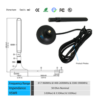 Antena Omni Directional 5G 617MHz-5900MHz Pita Lebar 5G 4G LTE Antena Hisap Magnetik untuk Router Modem Kendaraan