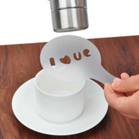 Barista Accessoires 16 pièces/ensemble café impression pochoir Art pochoirs Spray gâteau plumeau modèles gâteau café décoration moule