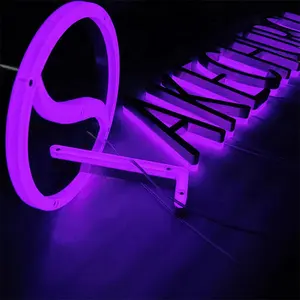 Light up logo led ışıklı işaret özel 3d mektuplar led aydınlatmalı 3d tabelalar paslanmaz çelik logo tabela