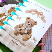 Carnet à spirales A5 Caramel Teddy Bear, 80 feuilles, pages lignées 100 g/m², papeterie scolaire pour étudiants, vente en gros