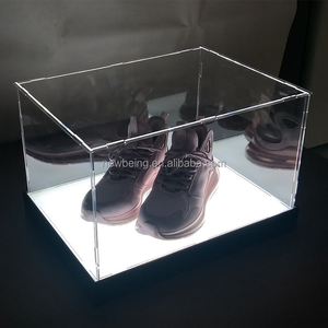 Étagère en verre avec éclairage LED personnalisé, boîte de rangement pour chaussures de sport, boîte à chaussures géante - Product Image 4
