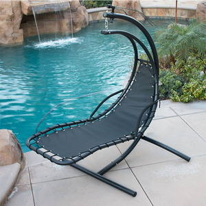 Hanging Chaise Lounger Chair <b>Swing</b> Bed Seat Cushion Outdoor Garden Patio Polyester Fabric - Product Image 3