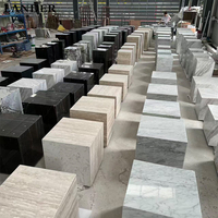 Table basse en marbre de pierre naturelle Landerstone, socle bas, table basse Calacatta Viola pour salon, sur mesure