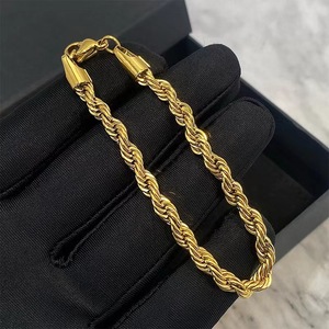 Stylish Male Female Hip Hop Stainless Steel <b>Chain</b> Necklace 5mm Twist <b>Titanium</b> Steel Gold Necklace - Product Image 5