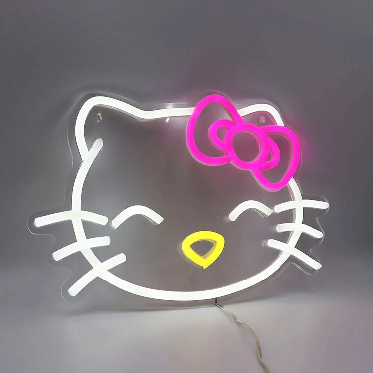 Pink hello kitty vanity mirror led makeup for home wall hanging mirrors custom size mirror acrylic led light panels