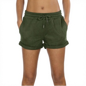 Pantalones Cortos Deportivos Casuales de Algodón Transpirable para Mujer, con Dobladillo Enrollado Personalizado, Bordado y Tu Logotipo - Diseño Liso de Alta Calidad - Product Image 3