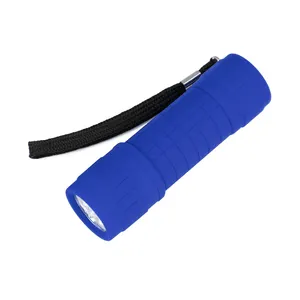 Mini small ABS housing torch light with soft touch cheap Plastic 9LED flashlight