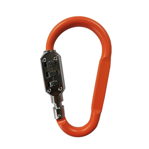 Mosquetón de aleación de aluminio Jinhao HE01 con cerradura mecánica de combinación azul para equipo de escalada - Product Image 2