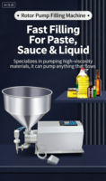 Machine de remplissage semi-automatique à pompe à rotor à came pour liquides haute viscosité : sauces, pâtes de viande, crèmes, miel