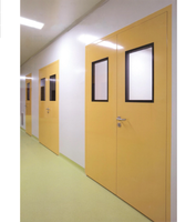 Porte en acier durable sur mesure pour hôpitaux, écoles et salles blanches, avec verre intérieur – Vente en gros