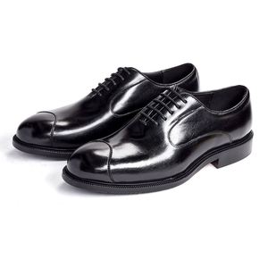 Zapatos Formales de Negocios para Hombre, Modernos, con Cordones, de Caña Baja, Hechos a Mano, con Parte Superior de Cuero Vacuno, que Aumentan la Altura, Impermeables y Antideslizantes - Product Image 6