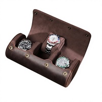 Eonluxe Coffret de Rangement pour Montres Mécaniques en Cuir Crazy Horse Vintage, Trois Boîtes à Montres Portables, Résistantes aux Chutes, Idéales pour les Voyages