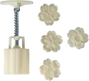 Moule à gâteau de lune créatif en plastique DIY avec différents motifs floraux, moules à presser pour gâteaux de lune à peau glacée, outils de pâtisserie - Product Image 4