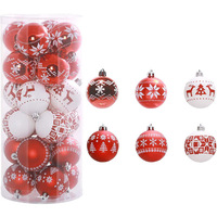 24 Stück Bruchsichere Weihnachtskugeln 6cm Mehrfarbige Feiertagsdekoration für Weihnachtsbaum Handgefertigte Geschenksets im Großhandel
