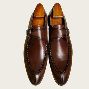 รองเท้าแฟชั่นแบบ Monk Strap สำหรับผู้ชาย ปี 2025 - รองเท้าสำหรับธุรกิจและงานปาร์ตี้ หนังระบายอากาศดี ทำมือ คุณภาพสูง เพิ่มความสูง - Product Image 5
