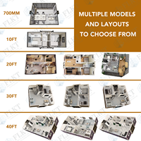 FLKT Villa de luxe moderne préfabriquée, pliable à double aile, résistante aux intempéries et au feu, extensible, en conteneur de 20 ou 40 pieds pour habitation