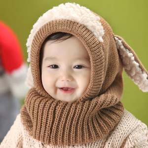 Gorro y Bufanda de Invierno para Bebé con Orejas de Perro Tejidas a <span class=keywords><strong>Crochet</strong></span>, Gorro con Calentador de <span class=keywords><strong>Cuello</strong></span> - Product Image 3