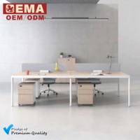 Bureau de direction multifonctionnel EMA avec armoire latérale, table de bureau pour employés et cadres