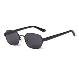 แว่นกันแดดแฟชั่นทรงเหลี่ยมสำหรับผู้หญิง ADE WU STY9662A ป้องกันรังสียูวี กรอบโลหะสีทอง ดีไซน์ย้อนยุค รับทำโลโก้ แว่นกันแดดสีน้ำตาล - Product Image 2