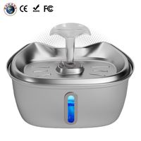 Tempat Minum Kucing Modern dari Baja Anti Karat Otomatis dengan Sensor Pintar 3L, Filter Senyap, Sirkulasi, dan Pengisian Daya USB