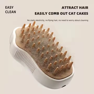 Brosse de toilettage électrique 3-en-1 USB pour chats et chiens, en ABS, en forme de mangue, avec fonction vapeur - Product Image 4