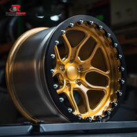 Jantes arrière forgées Beadlock 5x114.3 5x127 pour voitures de dragster Mustang GT Chevelle 17 18 19 pouces Monobloc Aluminium 6061 T6 Logo personnalisé