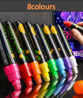 Double Tips multiwarna kering dapat dihapus cair spidol kapur pena Highlighter neon pena untuk kaca