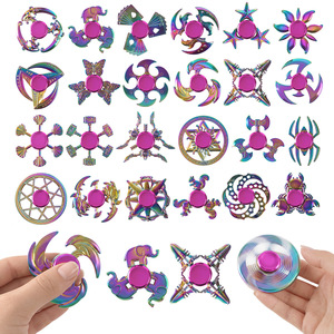 Spinner anti-stress en alliage de zinc plaqué couleur brillante, jouet de bureau pour adultes, vente en gros - Product Image 1