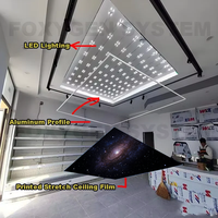 Plafonds tendus ignifuges B1 avec éclairage, plafond tendu translucide pour cinéma maison, membrane de plafond tendu