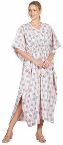 Collection été : Kaftan en coton, kaftan indien à fleurs, robe longue pour la plage, vêtement de nuit, kaftan indien à prix avantageux - Product Image 2