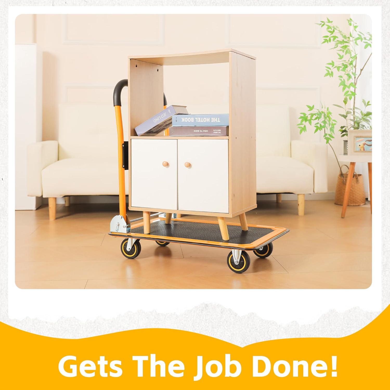 Iron Folding Mobile Platform Trolley Thickened Reinforced Dolly Cart Four-Wheel Foldable for Shopping Storage OEM