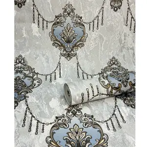 Высококачественные Дамасские обои в стиле барокко элегантные обои для домашнего декора моющиеся 1,06 м Нетканые виниловые обои