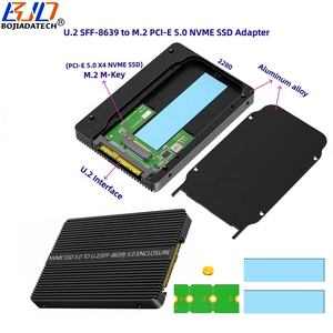 SFF-8639 U.2 インターフェースから NGFF M.2 M-Key への変換アダプターカード、アルミニウムケースエンクロージャ付き、2280 PCIE 5.0 M2 NVME SSD用 - Product Image 1