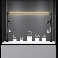 Vitrine LED 18W en aluminium de qualité supérieure Mini armoire à rails moderne pour vitrine de bijoux Puce COB