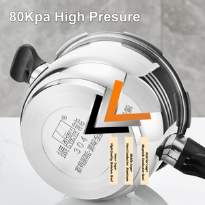 Casserole à pression Zhenneng en acier inoxydable SS304 de 6 litres avec poignée en bakélite, revêtement antiadhésif, gain de temps et d'énergie pour la cuisine - Product Image 4