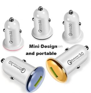 Factory Wholesale QC3.0 18W Fast Charging USB Car Charger Adapter for Mobile Phone with <b>Fireproof</b> PC <b>Material</b> - Product Image 2