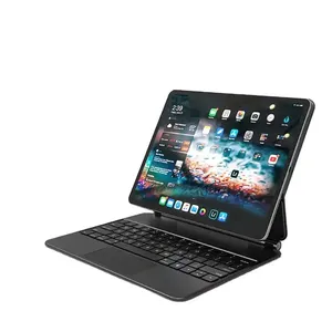 Laudtec无线键盘，带触控板360度聚氨酯皮革外壳可折叠键盘，适用于ipad平板电脑苹果手机