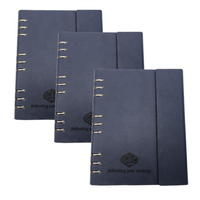 Organiseur portable A4 classique en cuir PU avec anneaux métalliques magnétiques, disponible en couleurs promotionnelles, carnet de notes/agenda