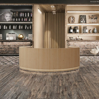 Comptoir de réception incurvé moderne en MDF, table de caisse pour hôtel, bureau, salon, magasin
