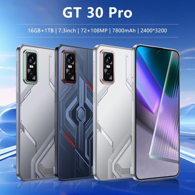 Wholesale GT 30 Pro 5G Mobile Phone Android 15 16GB RAM 1TB Storage Smartphone 108MP Camera Gaming Phone