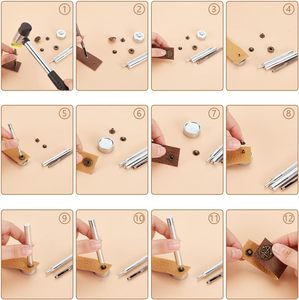 Kit de boutons-pression en cuir AHANDMAKER, boutons-pression Mm, boutons pour artisanat du cuir, vestes, jeans, vêtements, sacs - Product Image 3
