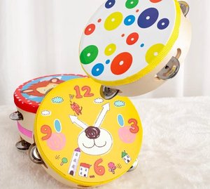 Wholesale Children High Quality Orff Early Education Percussion Toy Hand Clap Tambourine Hand <b>Drum</b> Wood - Product Image 2