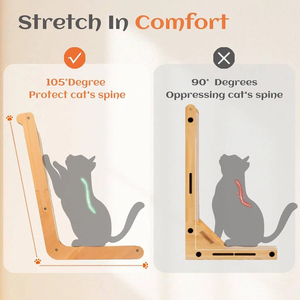 Verticale krabpaal voor katten, L-vormig krabplank, krabpaal voor katten, massief houten kattenmeubilair - Product Image 2