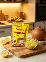 Poudre de curcuma chinois, sucre, granules de thé au gingembre, poudre de thé au gingembre instantané avec curcuma et gingembre, style thé au gingembre