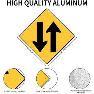 Señal de Tráfico de Seguridad LED de Doble Cabeza con Forma de Diamante Amarillo, Película Reflectante de Grado de Ingeniería Personalizable - Product Image 3