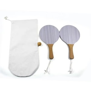 Set di Racchette da Spiaggia in Legno con Manici in Sughero e Palla, Giochi all'Aperto, Divertimento in Giardino, <span class=keywords><strong>Attività</strong></span> Ricreative per Famiglie - Product Image 2